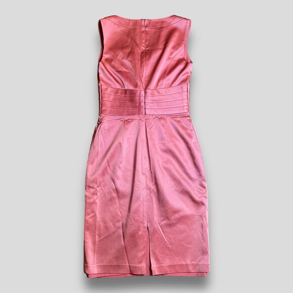 KAY UNGER FITTED PARTY COCKTAIL WEDDING GUEST BODYCON SATIN DRESS PINK 4 - Picture 2 of 9